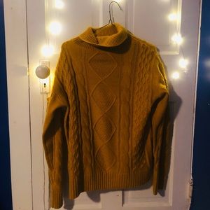 Heavy Yellow Crochet Turtleneck H&M